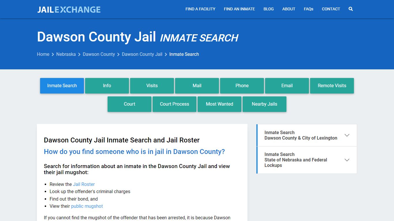 Inmate Search: Roster & Mugshots - Dawson County Jail, NE